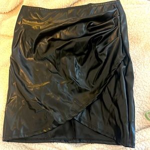 black leather skirt